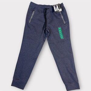 NWT RBX Men Double Knit Textured Jogger Pants Navy Heather Size L Athletic Fit